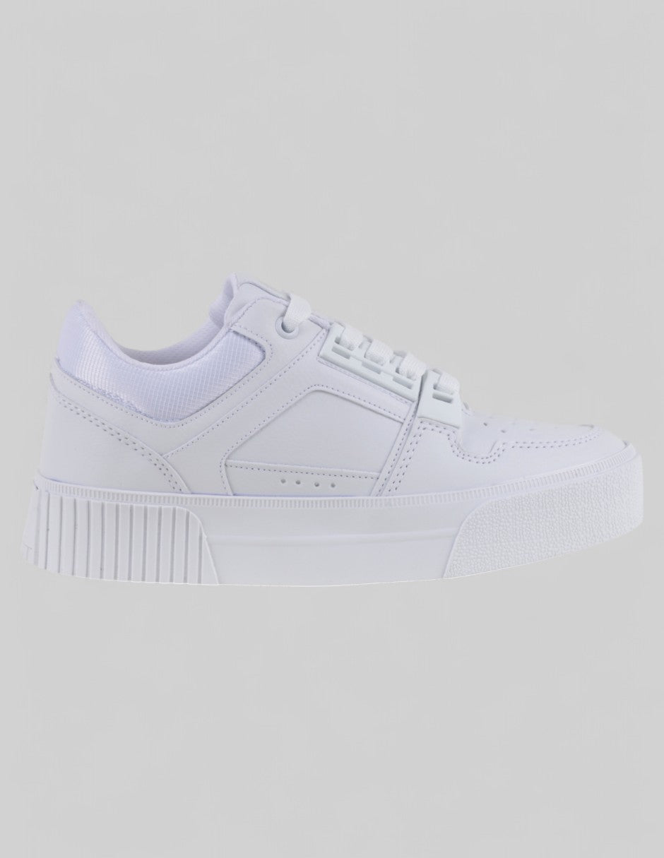 Tenis con cordones  Highline en Piel vegana – Blanco