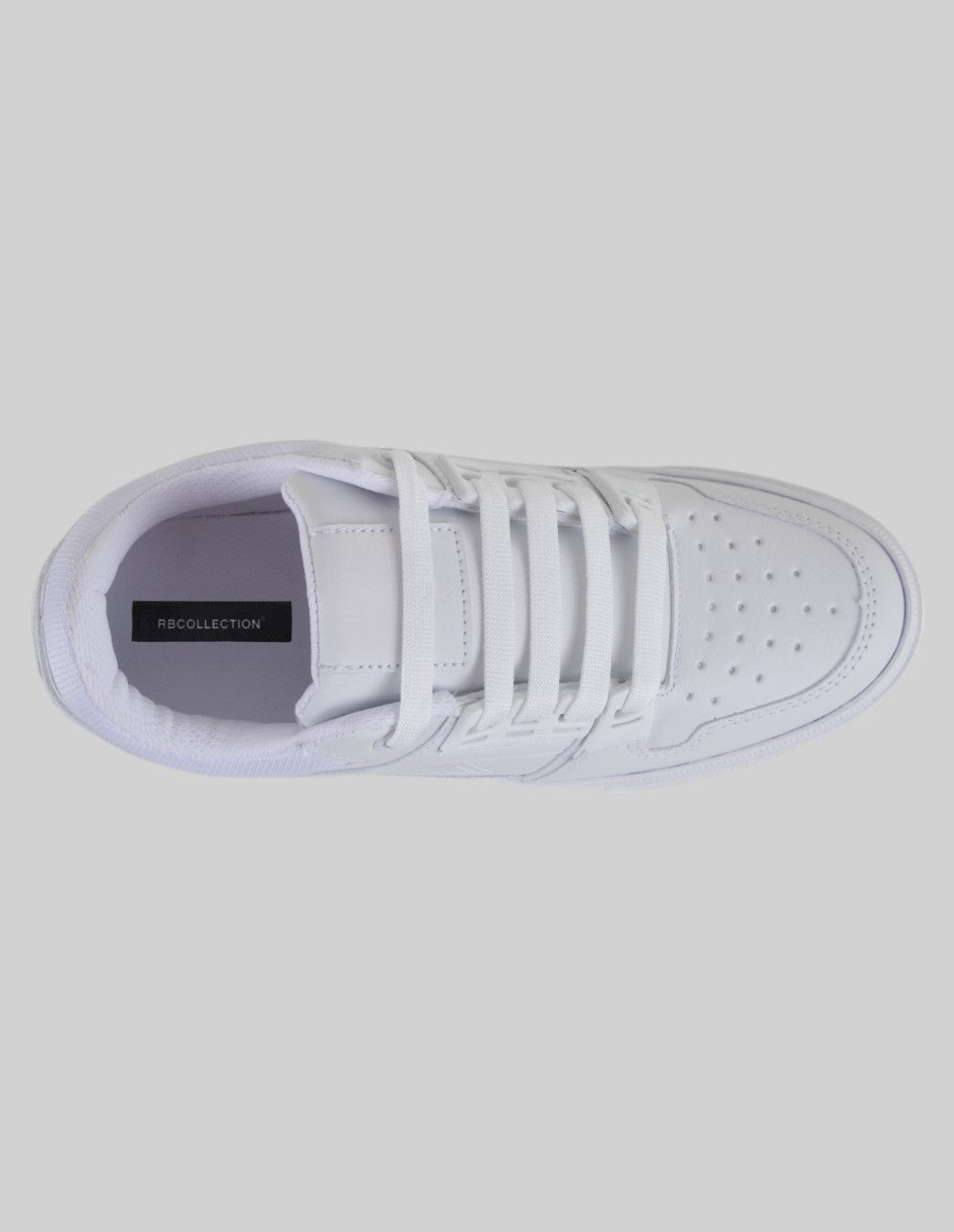 Tenis con cordones  Highline en Piel vegana – Blanco