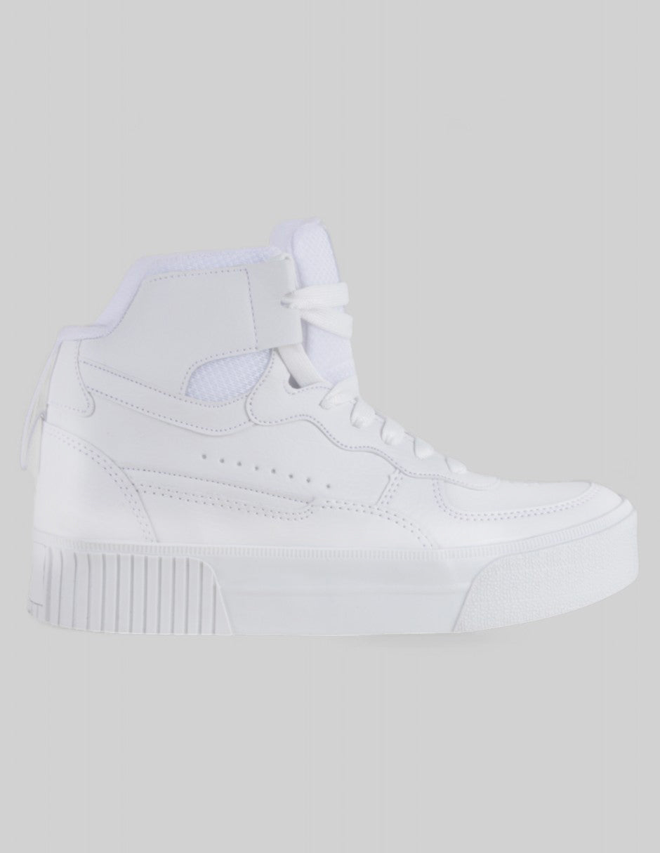 Tenis botín  High Line en Piel Vegana – Blanco