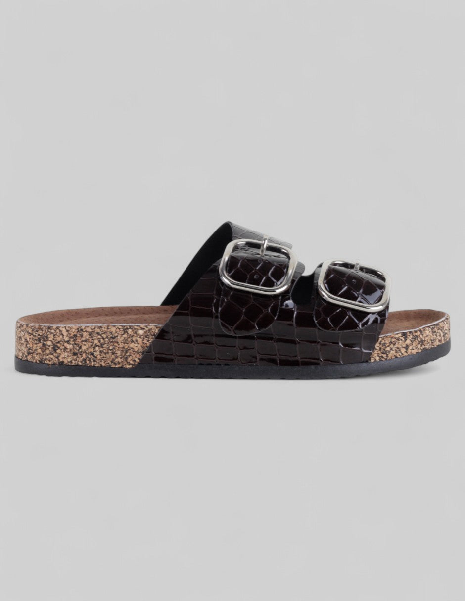 Sandalias de piso Birt en Piel – Negro