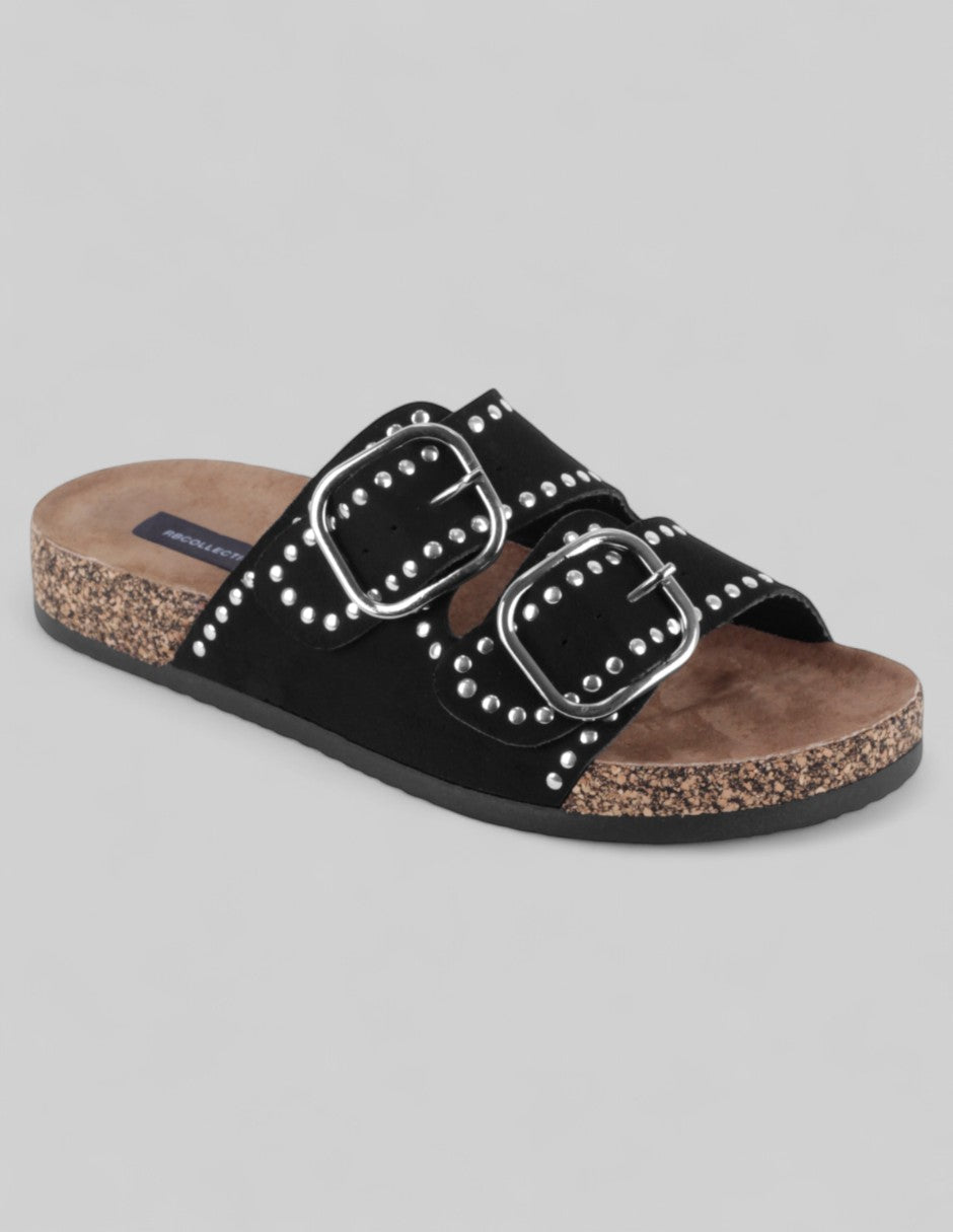 Sandalias de piso Birt en Gamuza – Negro