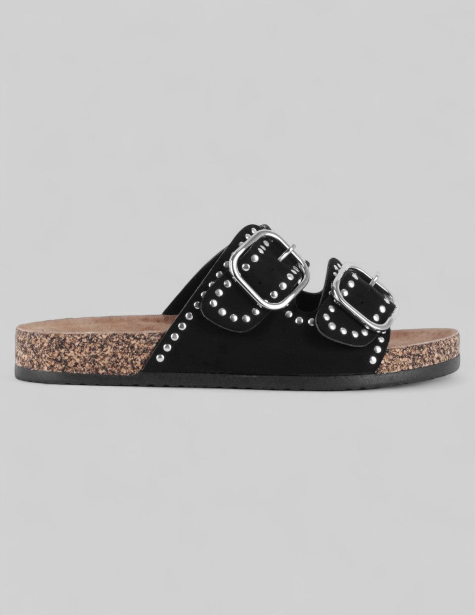 Sandalias de piso Birt en Gamuza – Negro