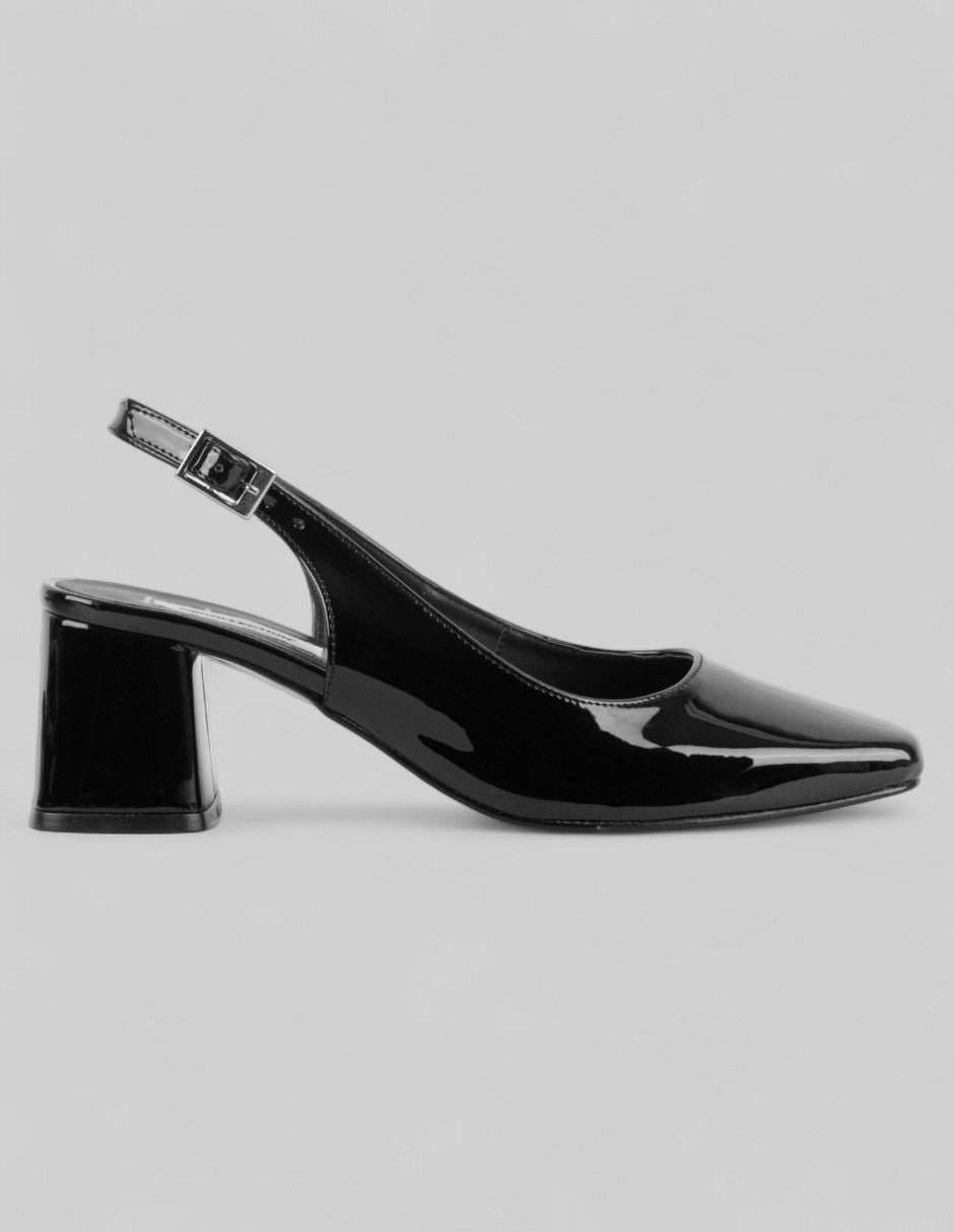 Zapatillas Slingback en Piel vegana – Negro