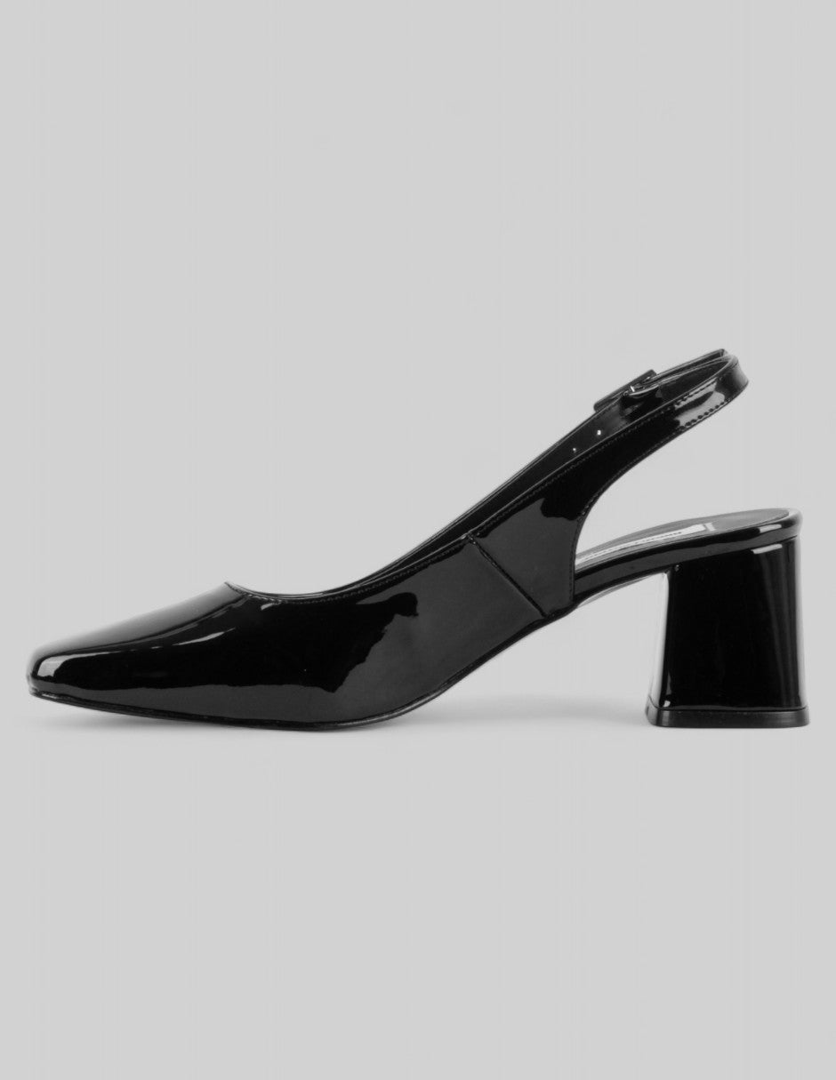 Zapatillas Slingback en Piel vegana – Negro