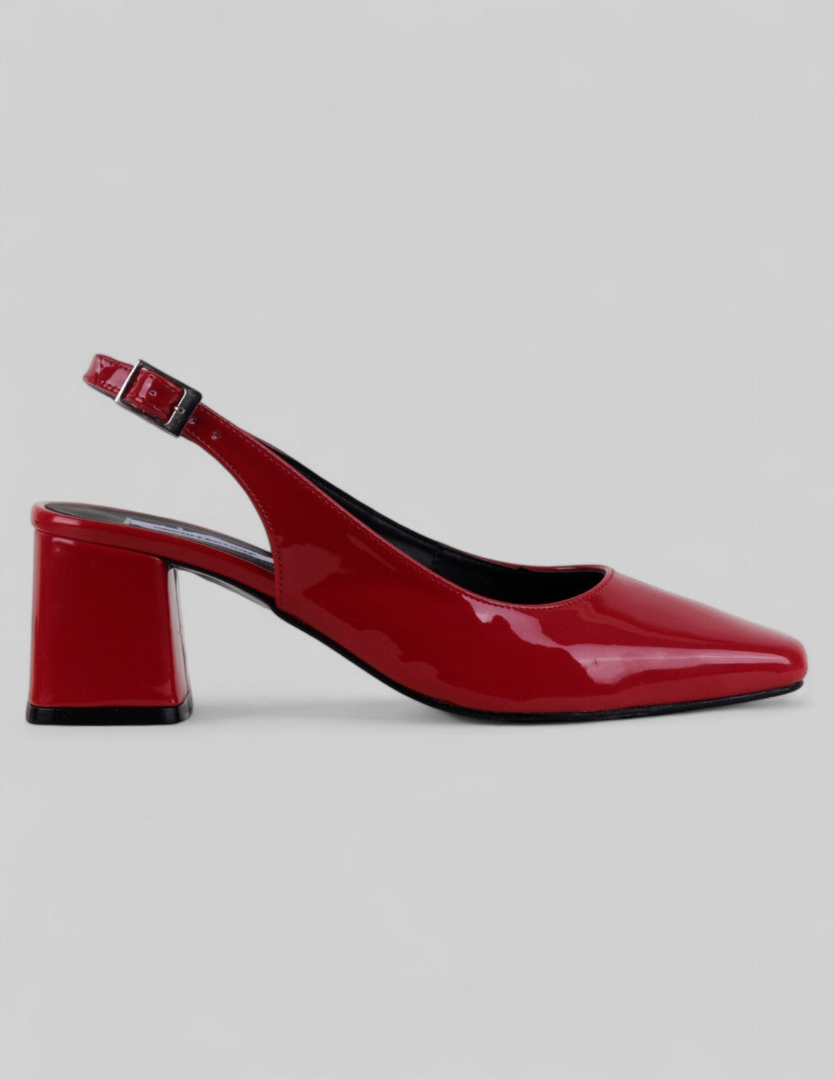Zapatillas Slingback en Charol – Rojo