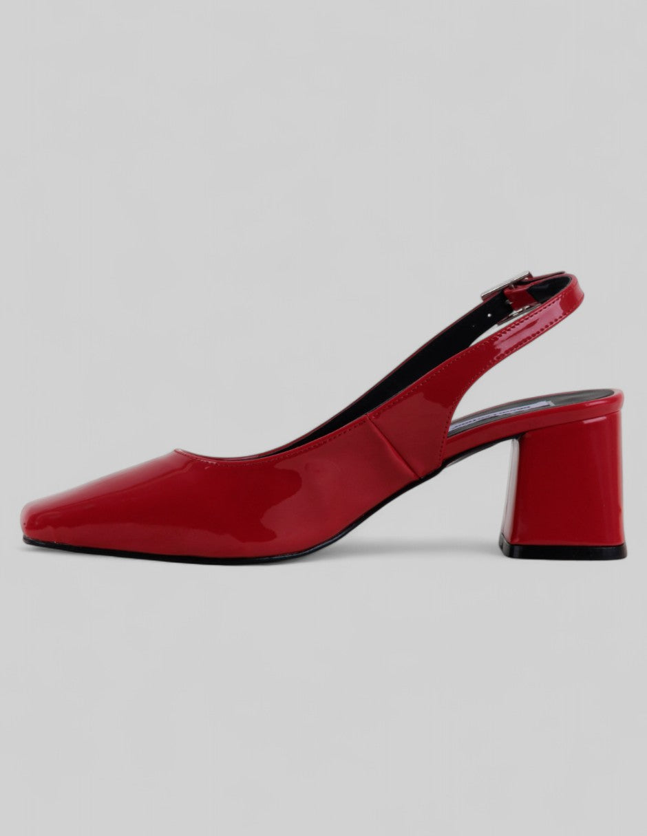 Zapatillas Slingback en Charol – Rojo