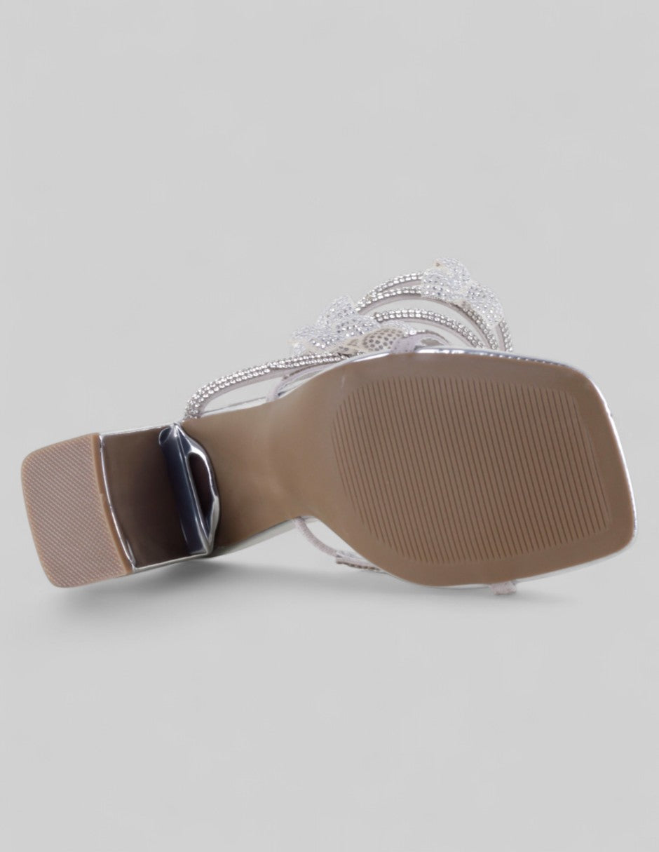 Sandalia con tacón Glowm en Sintético – Plata