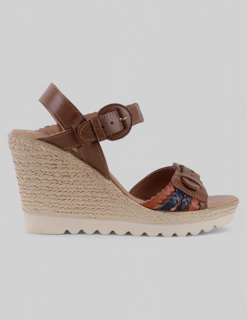 Sandalias con plataforma Steps en Piel vegana – Café