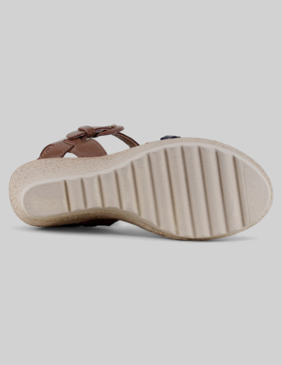 Sandalias con plataforma Steps en Piel vegana – Café