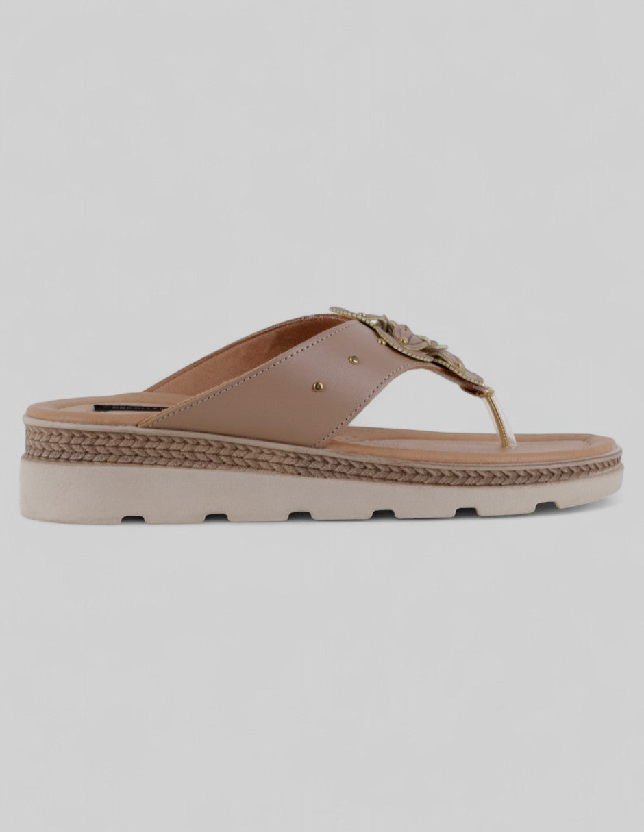 Sandalias de piso Steps en Piel vegana – Café