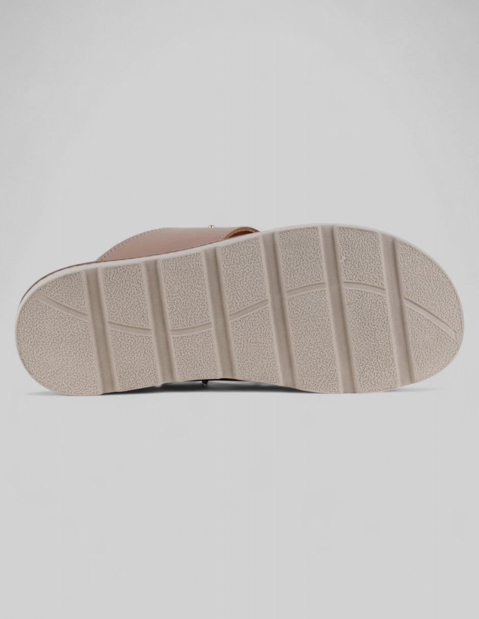 Sandalias de piso Steps en Piel vegana – Café