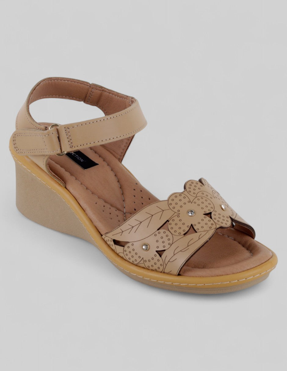 Sandalias con plataforma Steps en Piel vegana – Beige