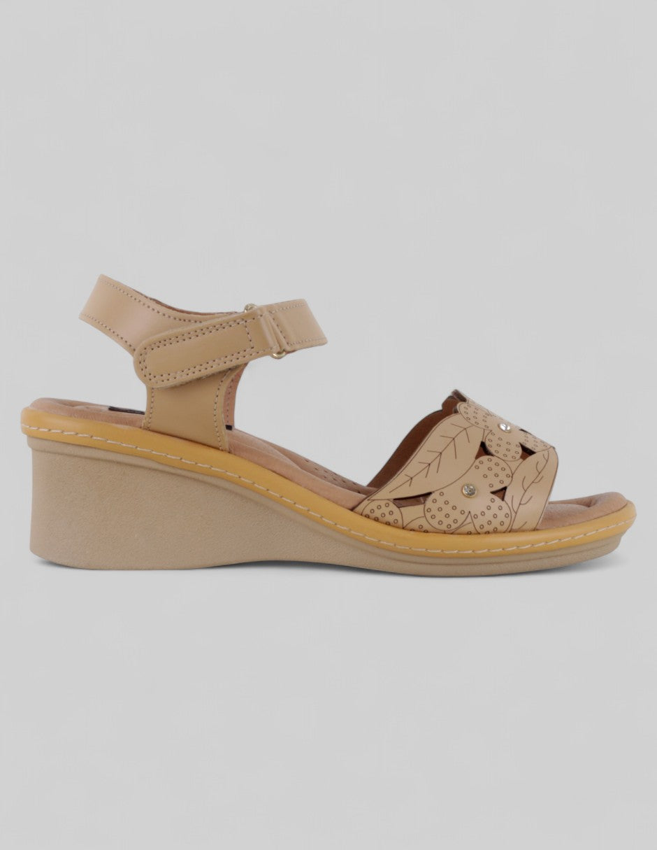Sandalias con plataforma Steps en Piel vegana – Beige
