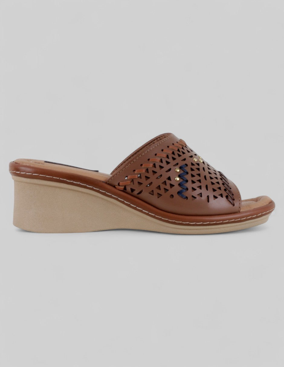 Sandalias con plataforma Steps en Piel vegana – Café
