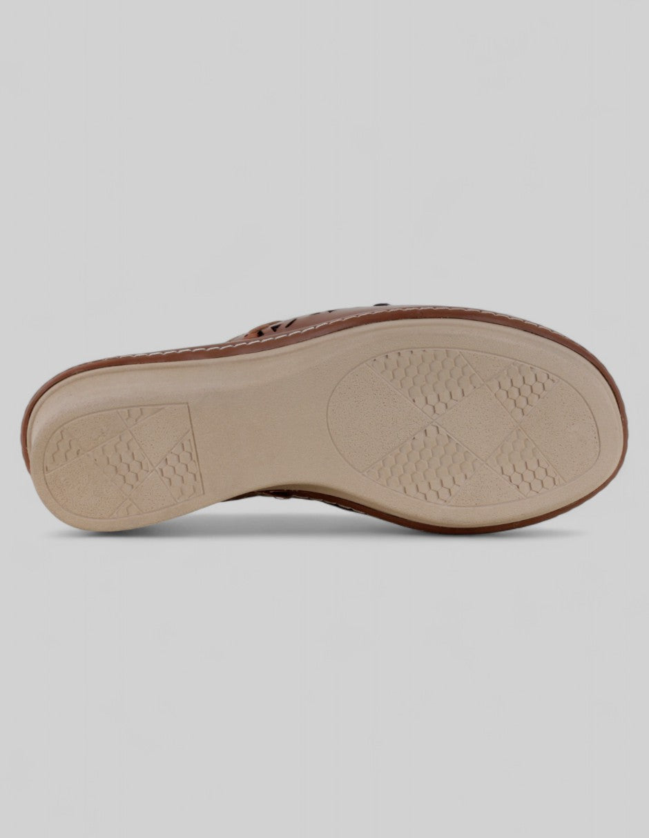 Sandalias con plataforma Steps en Piel vegana – Café