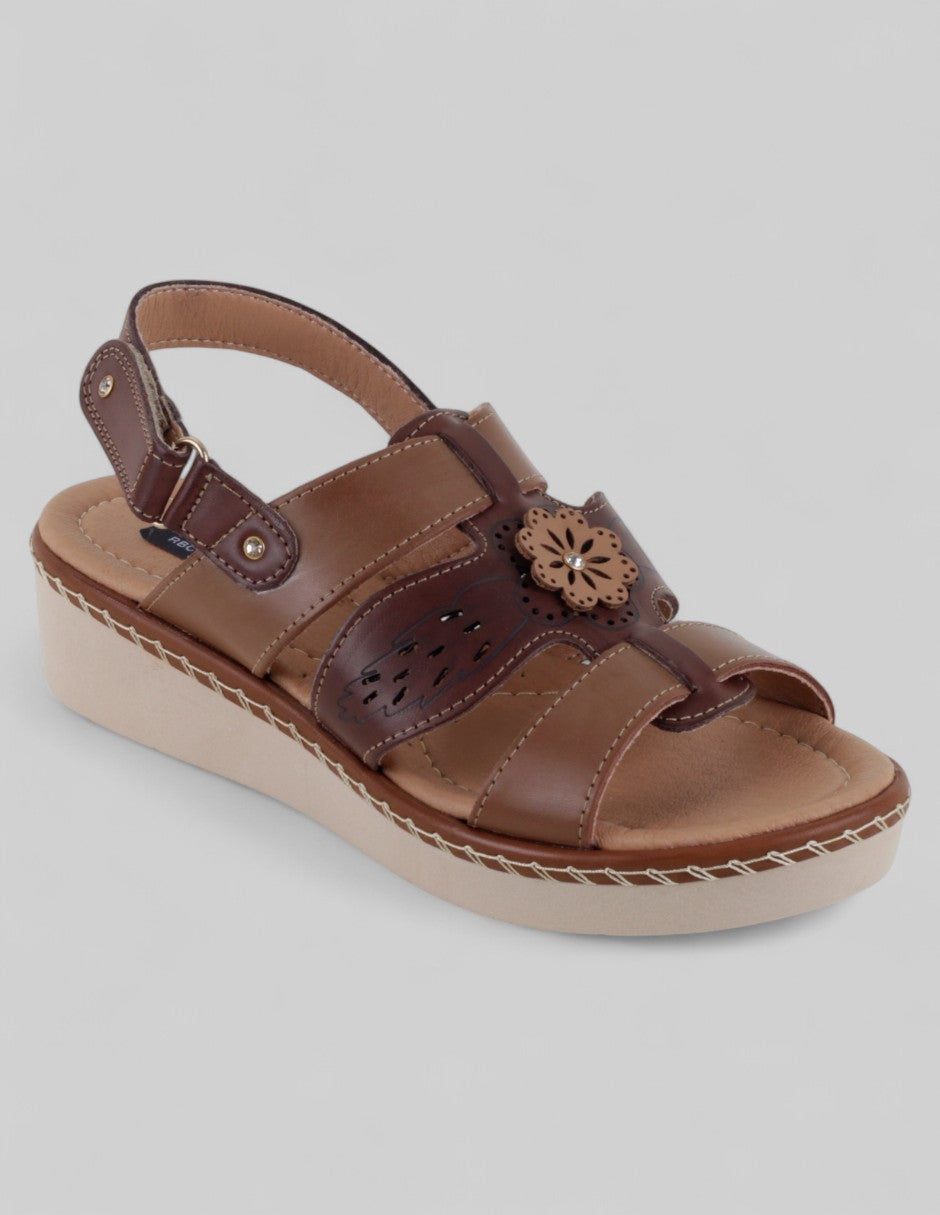Sandalias con plataforma Steps en Piel vegana – Café