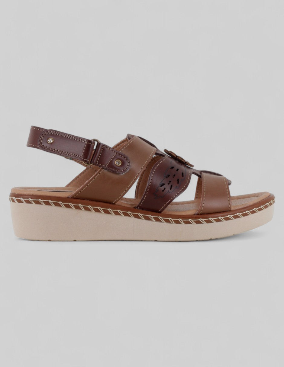 Sandalias con plataforma Steps en Piel vegana – Café