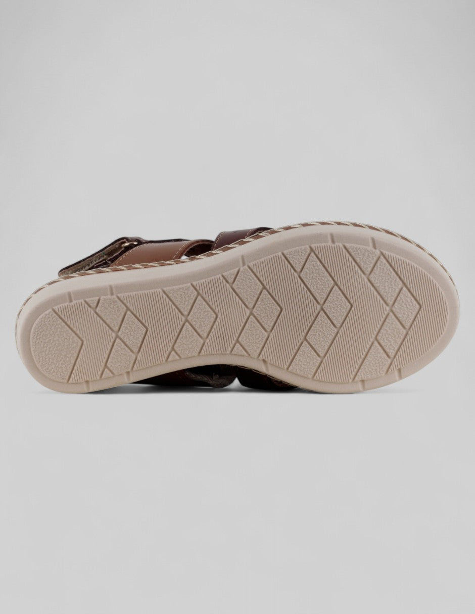 Sandalias con plataforma Steps en Piel vegana – Café