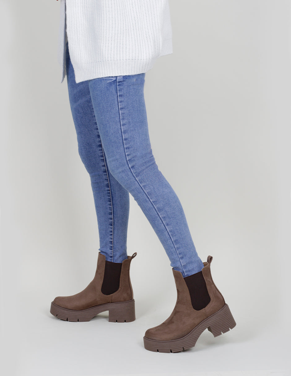 Botas casuales Bike en Gamuza – Café