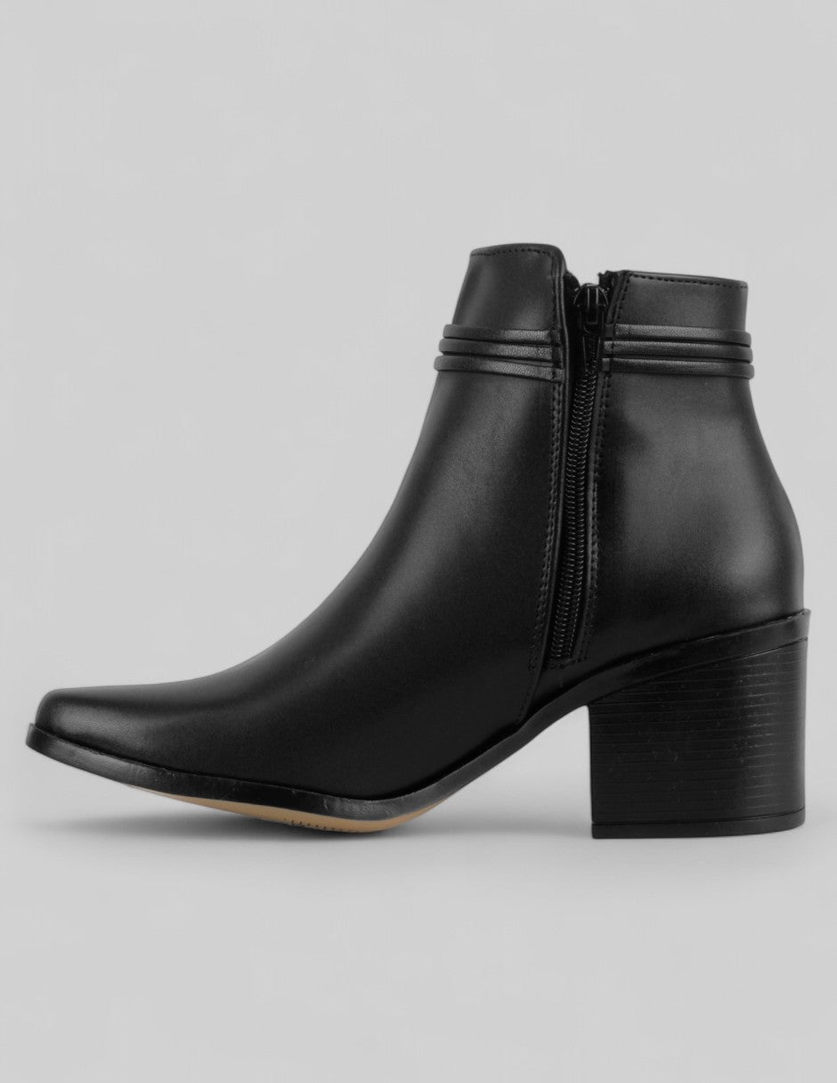 Botín con tacón Terre en Piel vegana – Negro