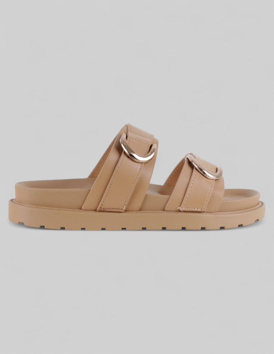 Sandalias de piso Birt en Piel vegana – Café