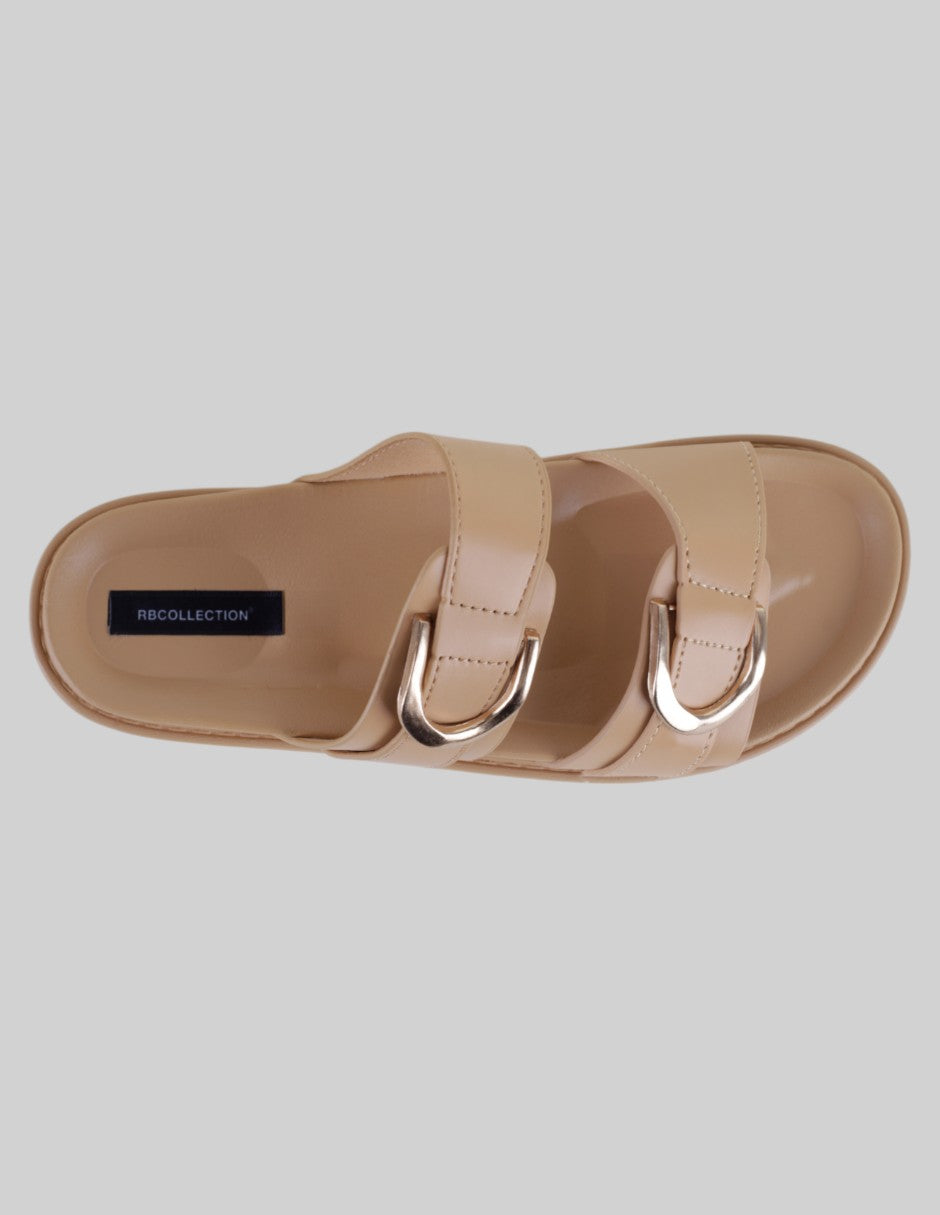 Sandalias de piso Birt en Piel vegana – Café