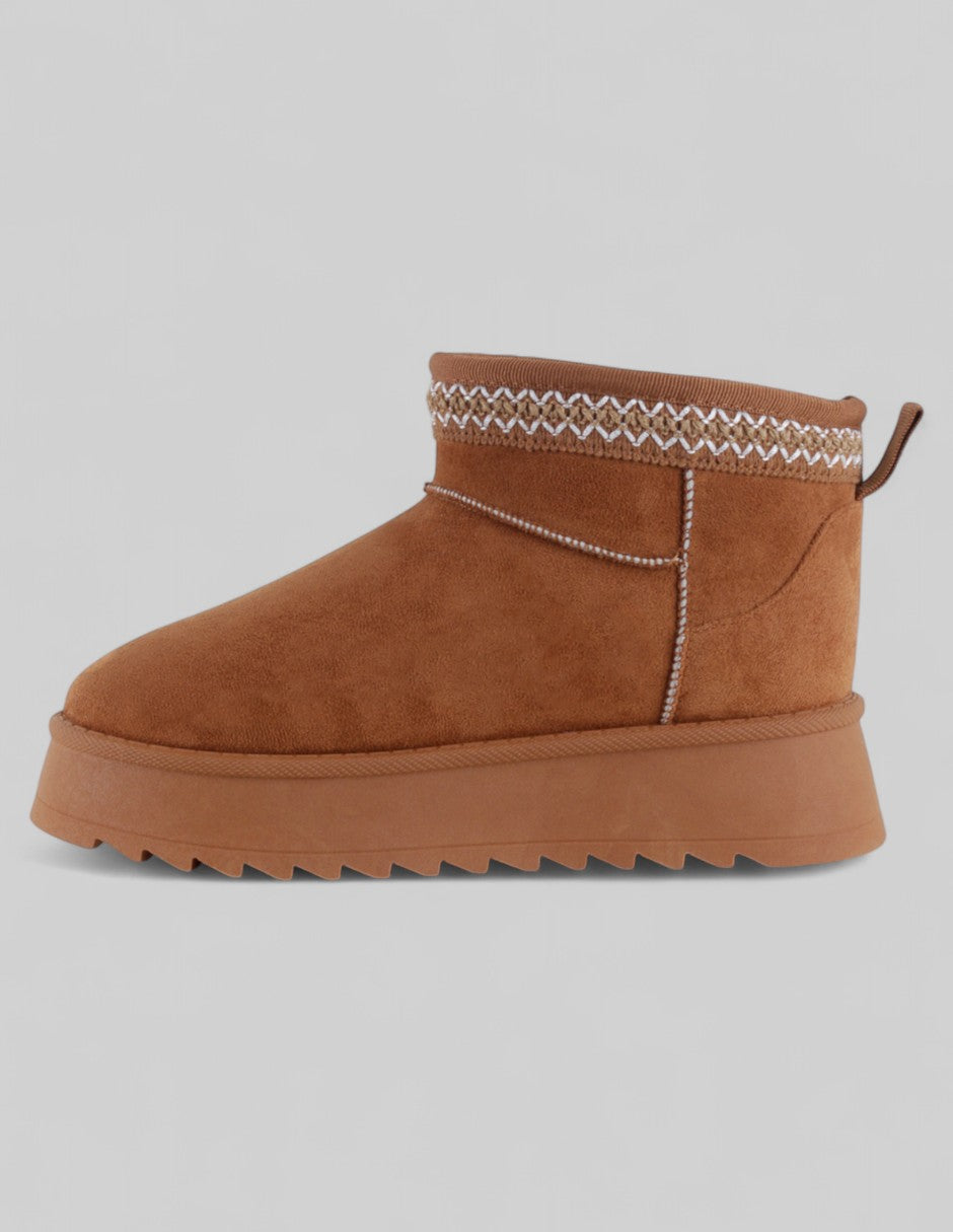 Botas casuales Cozy en Gamuza – Café