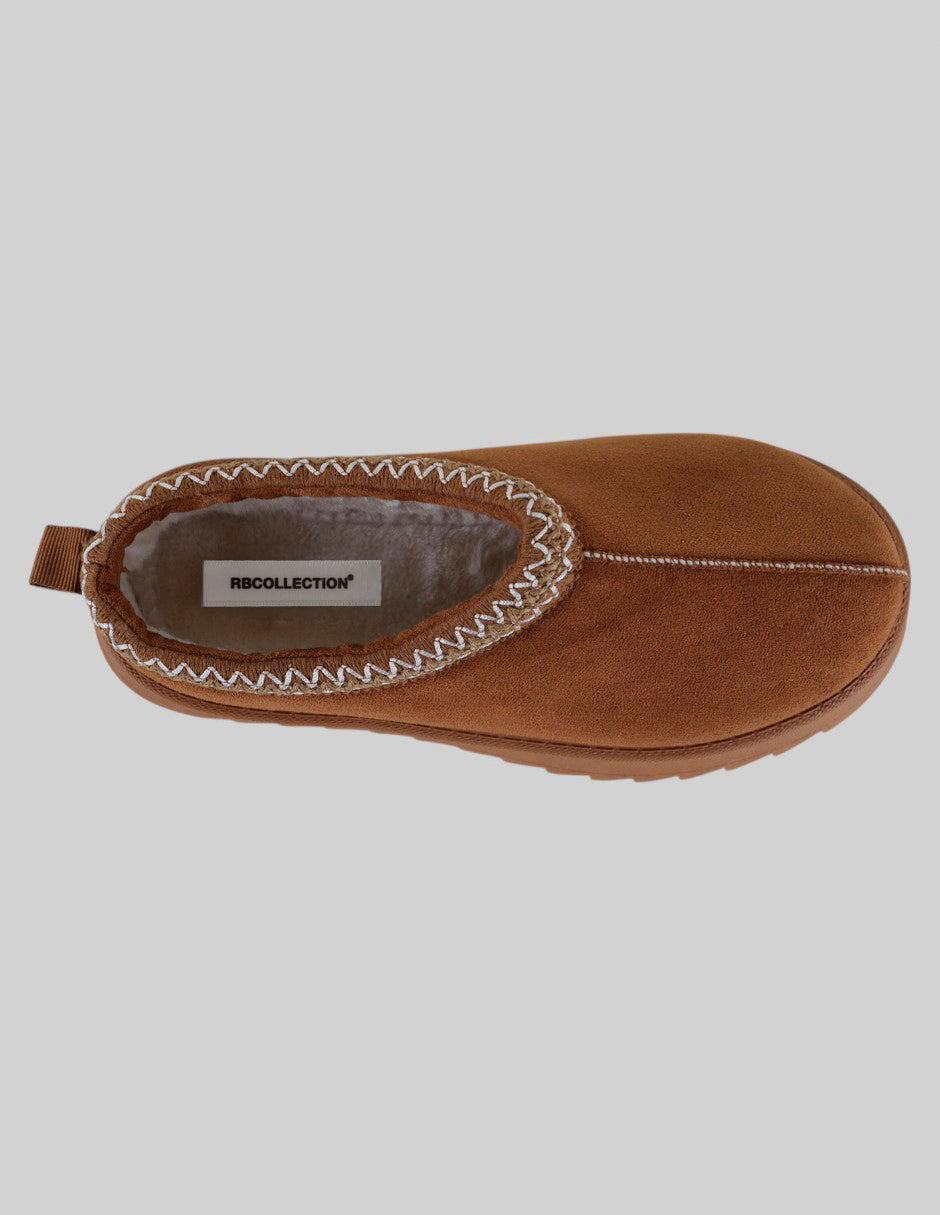 Pantuflas Cozy en Gamuza – Café