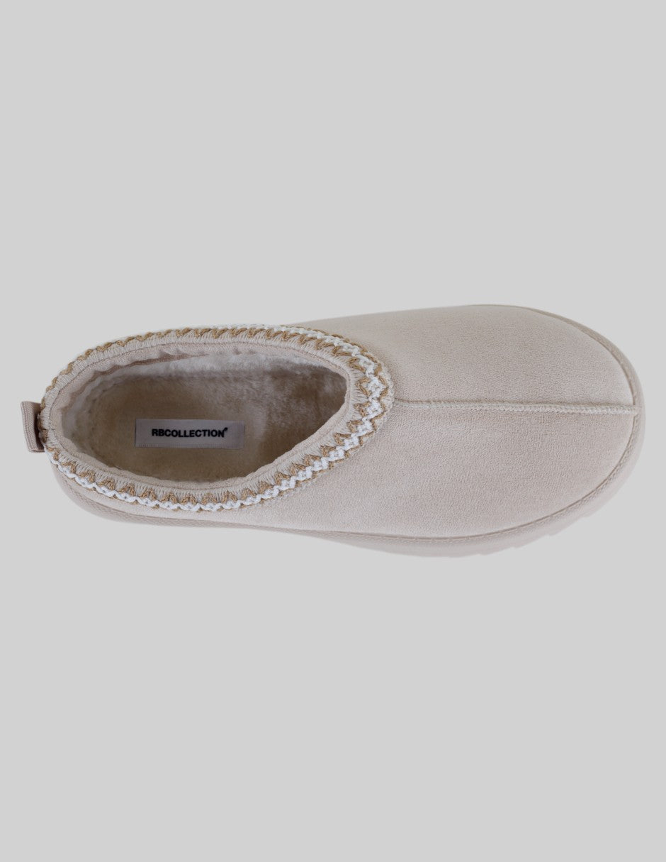 Pantuflas Cozy en Gamuza – Beige