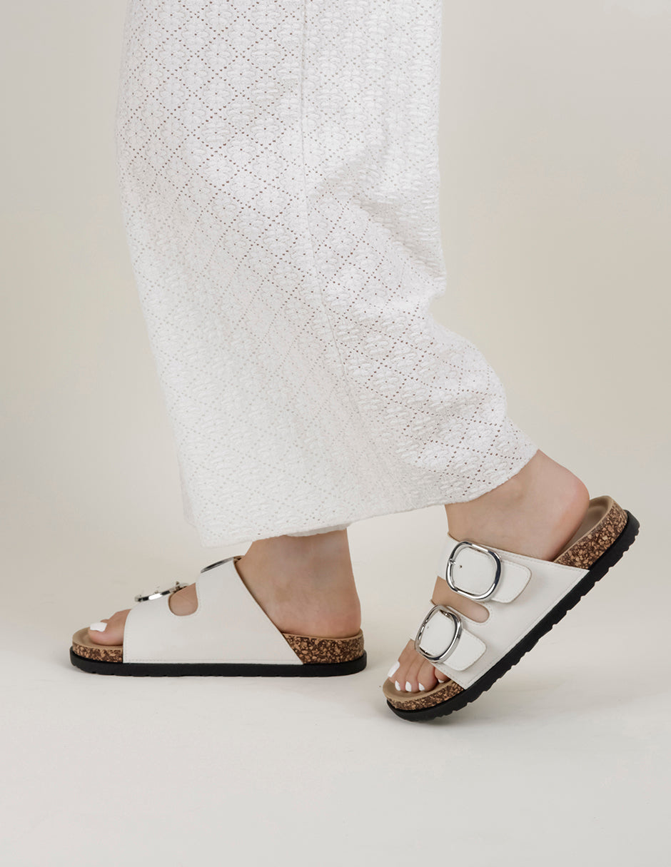 Sandalias de piso Birt en Gamuza sintética – Beige