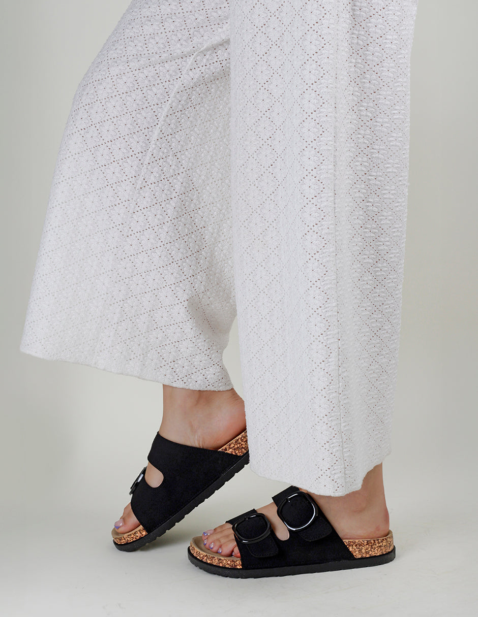 Sandalias de piso Birt en Gamuza – Negro