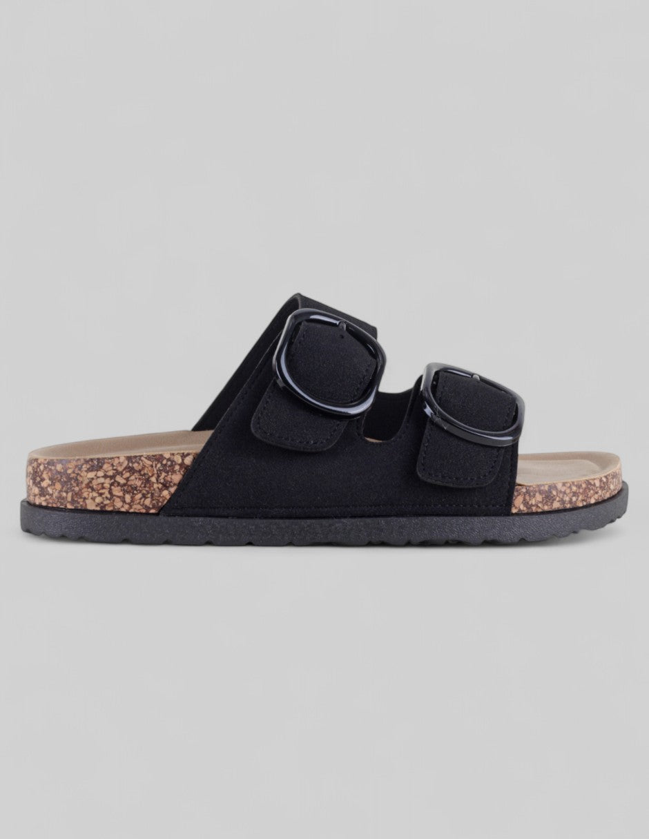 Sandalias de piso Birt en Gamuza – Negro