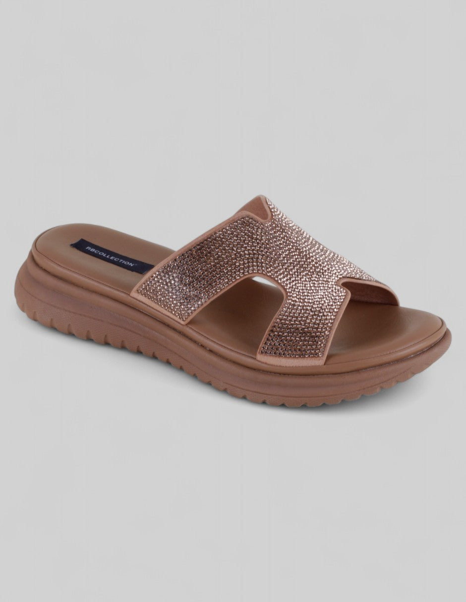 Sandalias de piso Exterior Sintético Color Café Para Mujer De RBCOLLECTION