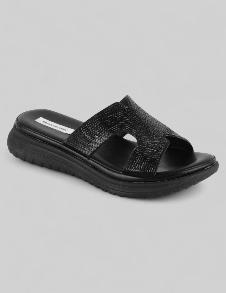 Sandalias de piso Exterior Textil Color Negro Para Mujer De RBCOLLECTION