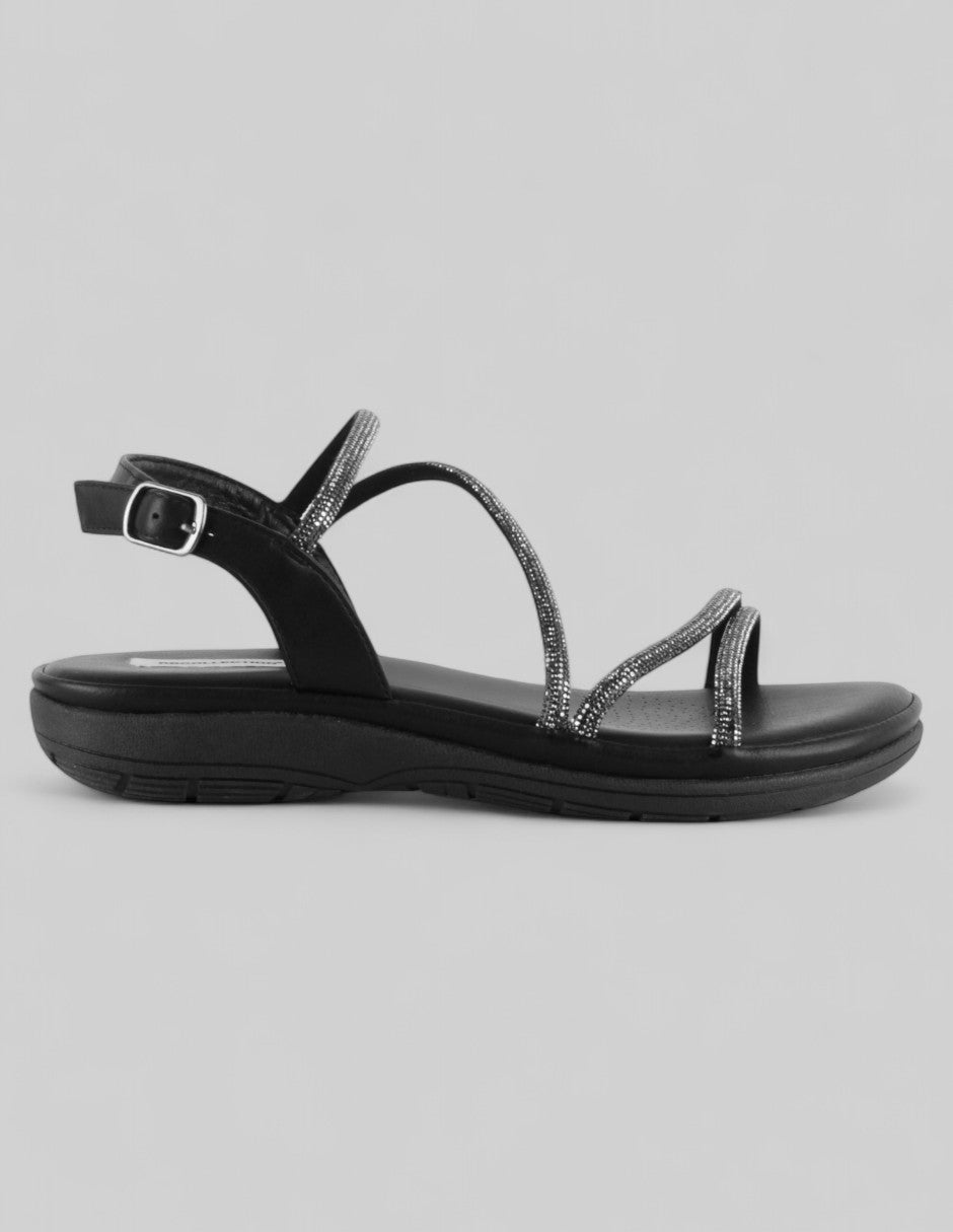 Sandalias de piso Steps en Piel vegana – Negro