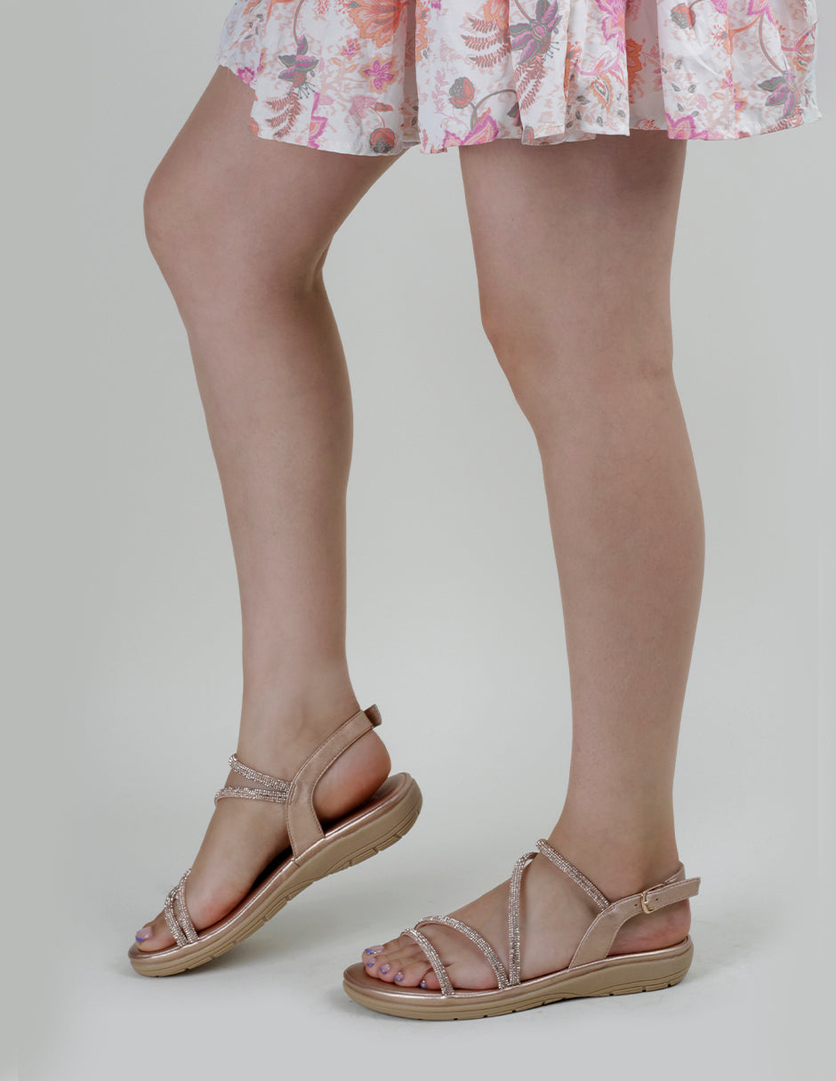 Sandalias de piso Steps en Piel vegana – Dorado