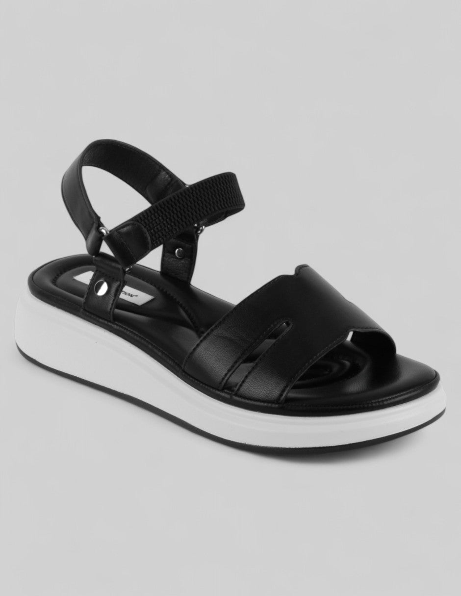 Sandalias con plataforma Steps en Piel vegana – Negro