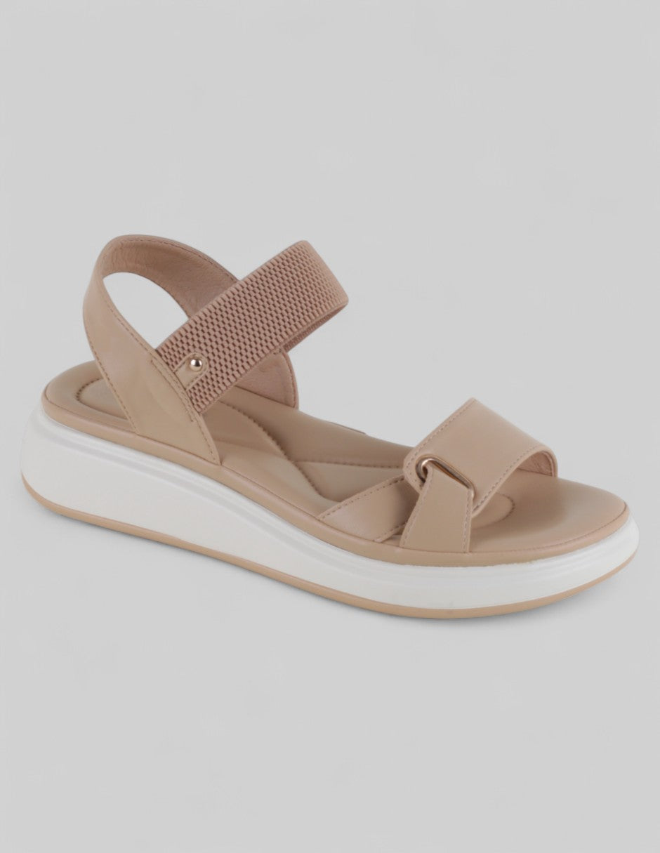 Sandalias con plataforma Exterior Piel vegana Color Beige Para Mujer De RBCOLLECTION