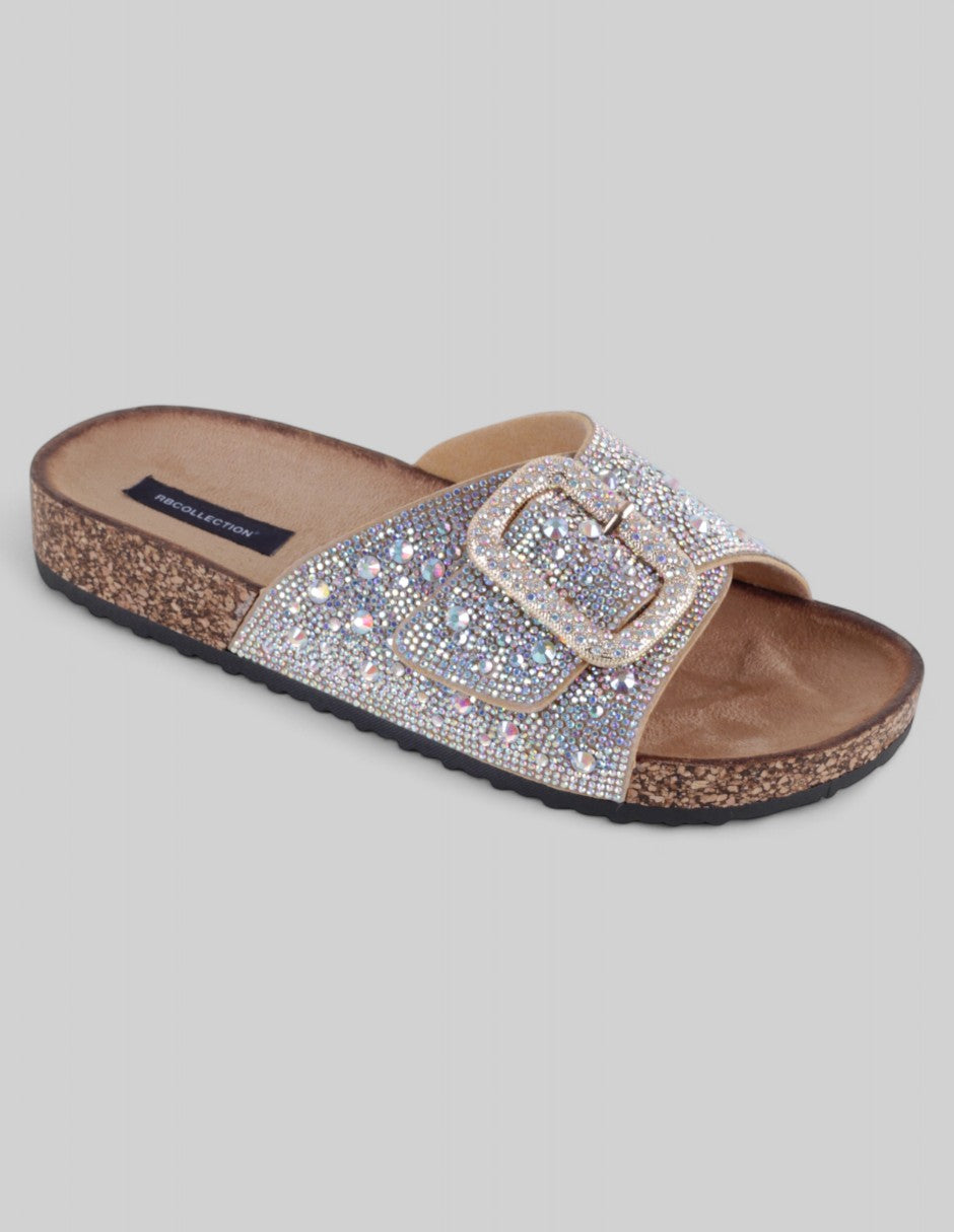 Sandalias de piso Exterior Sintético Color Plata Para Mujer De RBCOLLECTION