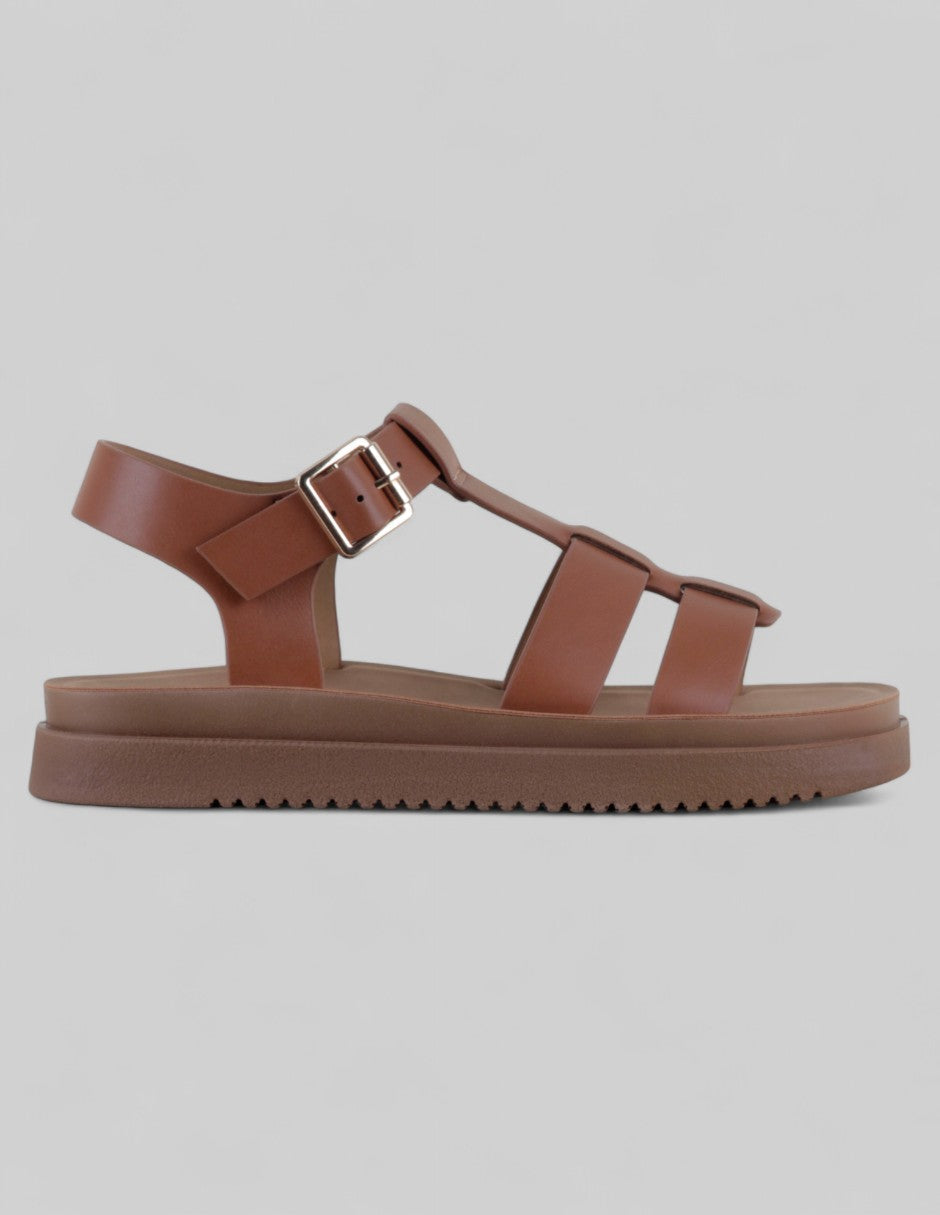 Sandalias de piso Steps en Piel vegana – Café