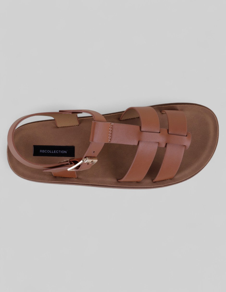 Sandalias de piso Steps en Piel vegana – Café