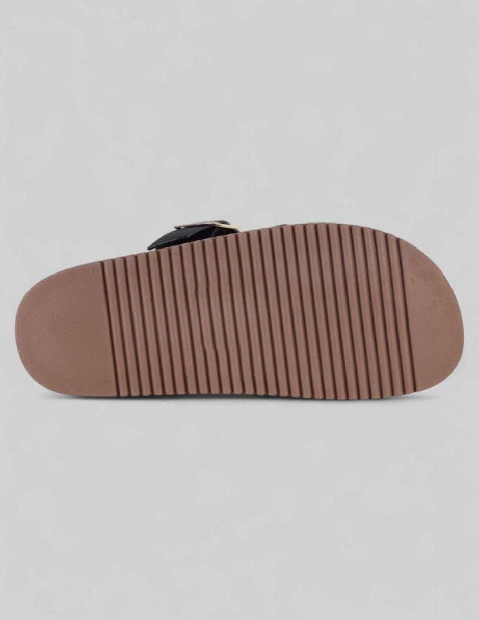Sandalias de piso Steps en Piel vegana – Negro