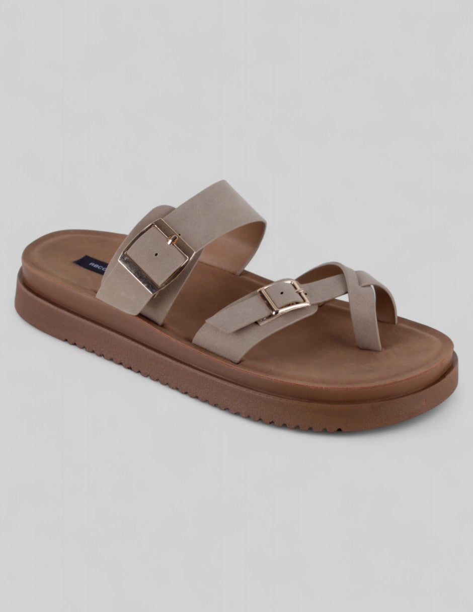 Sandalias de piso Steps en Piel vegana – Beige