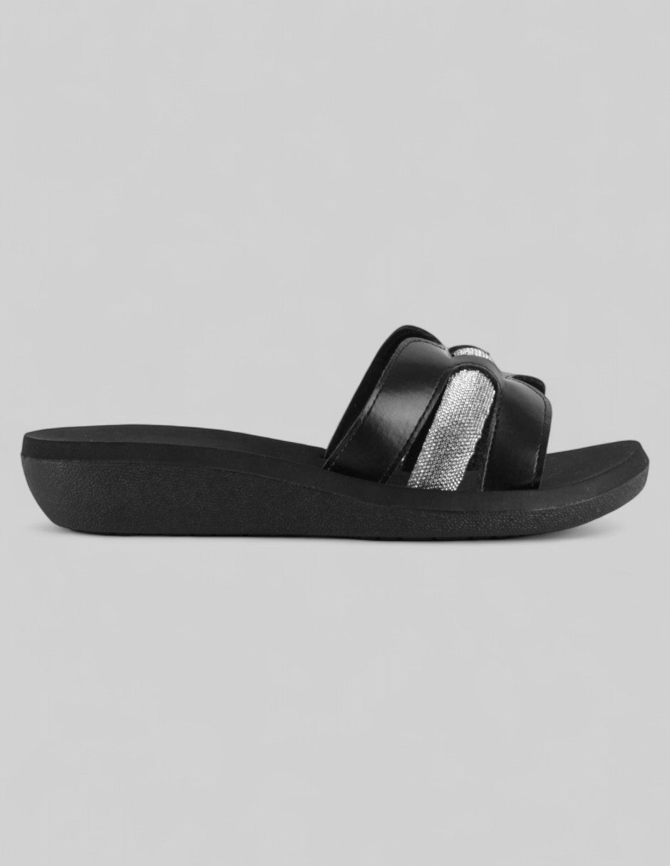 Sandalias de piso Steps en Piel vegana – Negro