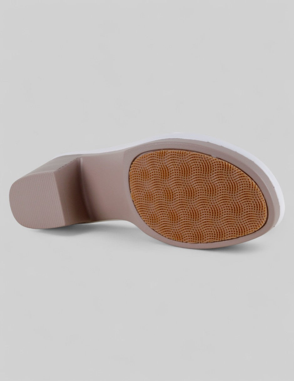 Sandalia con tacón Sprint en Piel vegana – Blanco