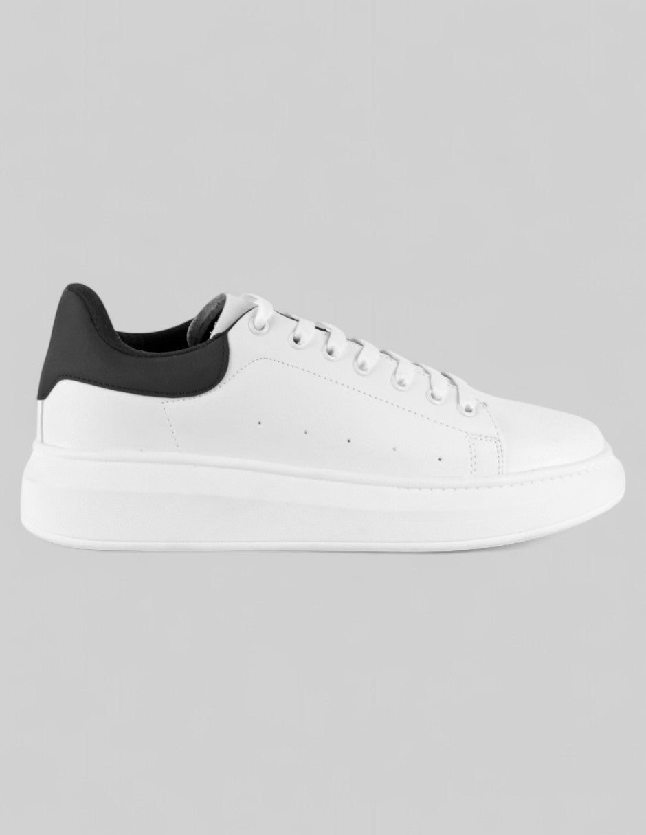 Tenis con cordones Highline en Piel vegana – Blanco