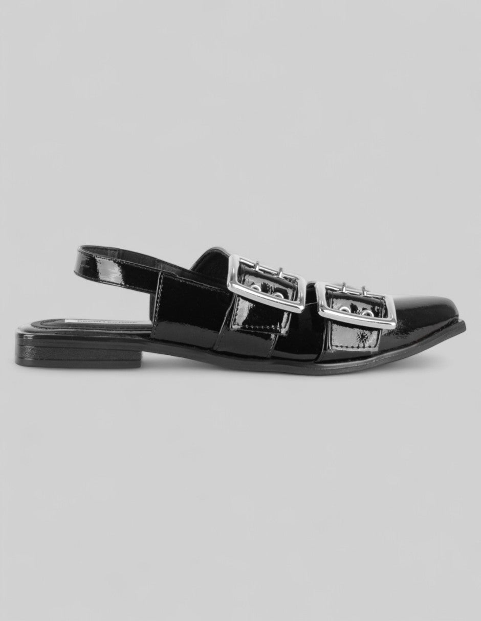 Flats puntales Branka en Charol – Negro