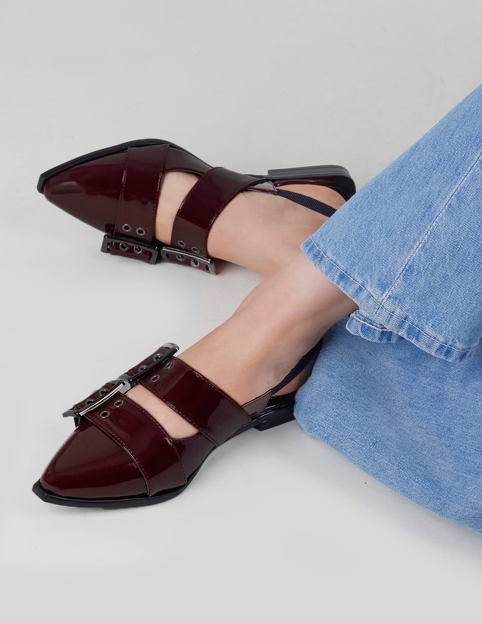 Flats puntales Branka en Charol – Rojo