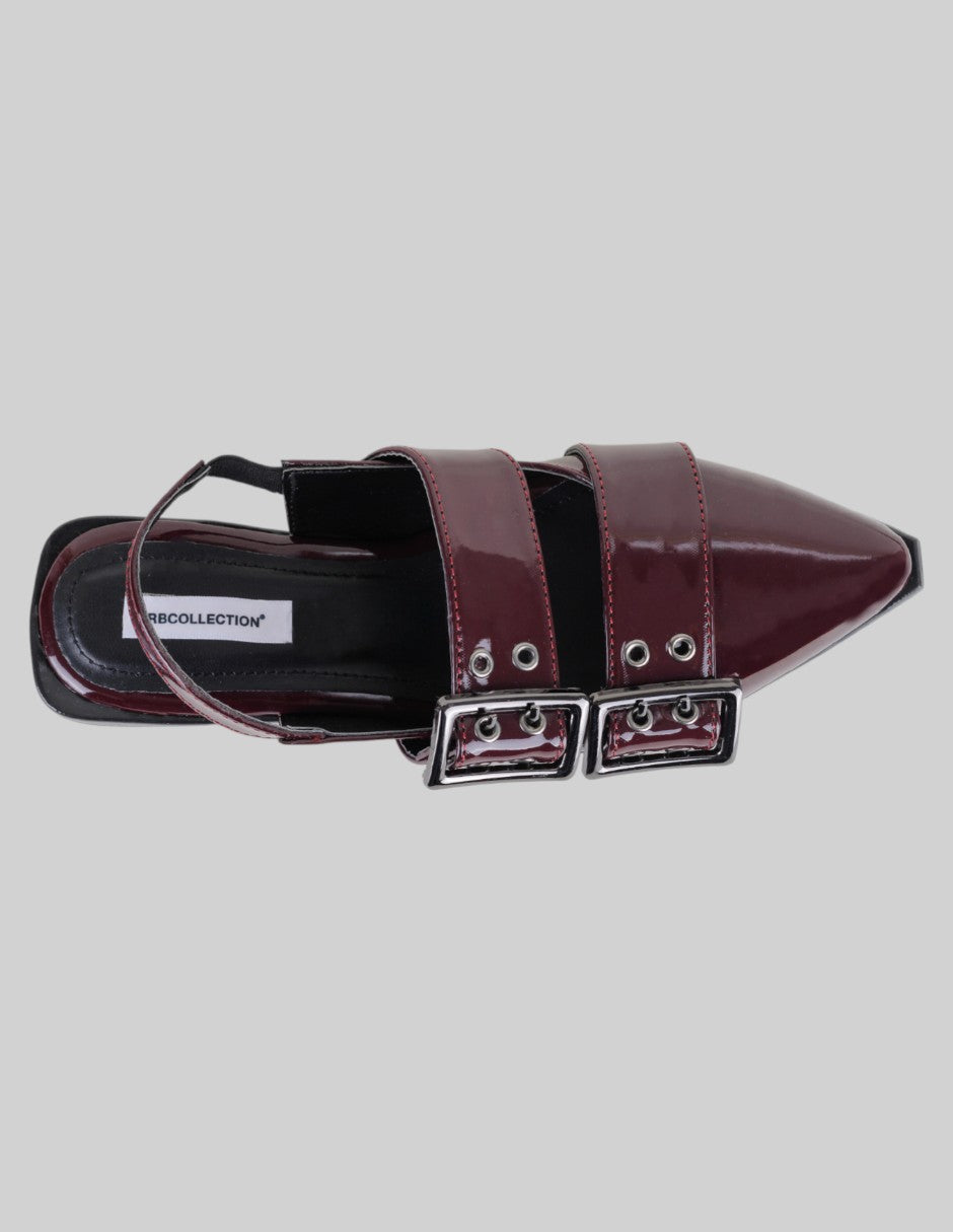 Flats puntales Branka en Charol – Rojo