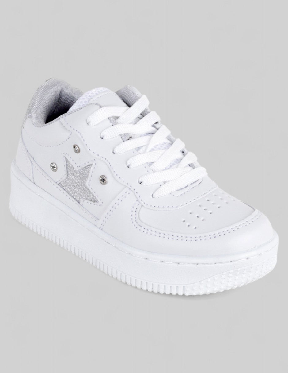 Tenis Kids  en Piel vegana – Blanco